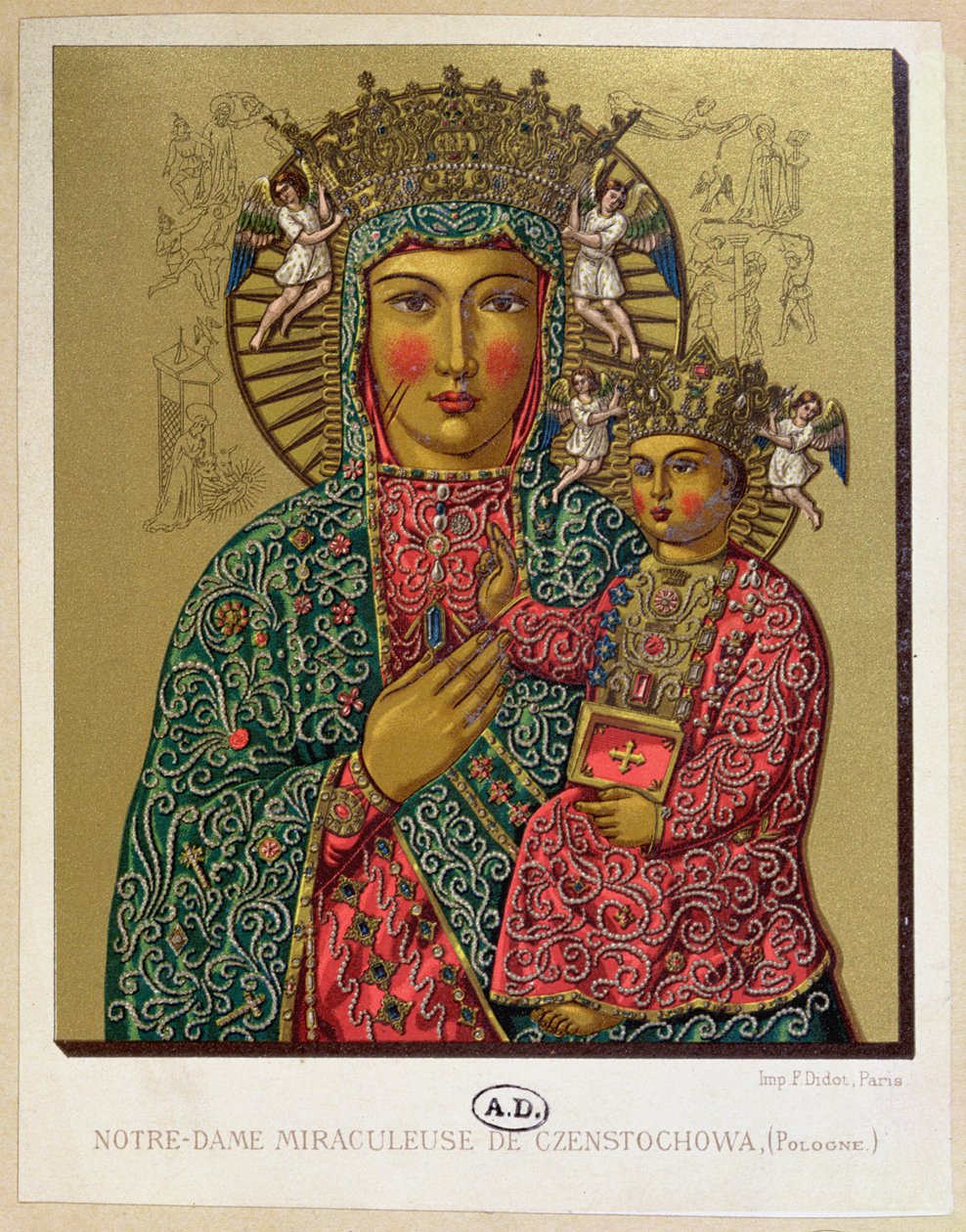 Nostra Signora di Czestochowa, fine XIX secolo da French School
