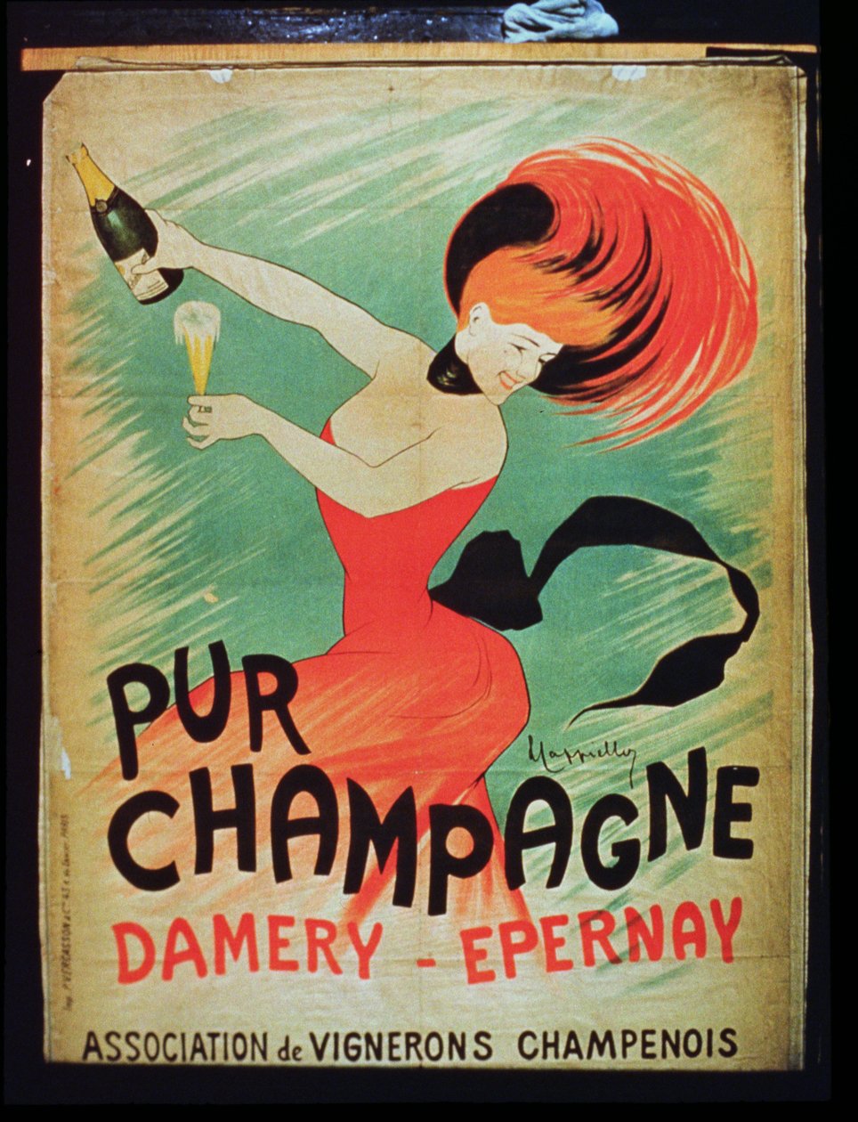 Poster pubblicitario per Pur Champagne, da Damery, Epernay da French School