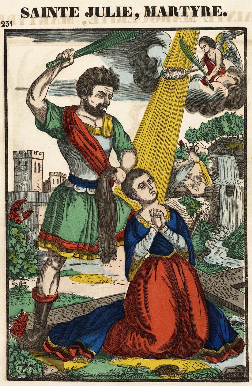 Santa Giulia, martirio, immagine di Epinal XIX secolo da French School