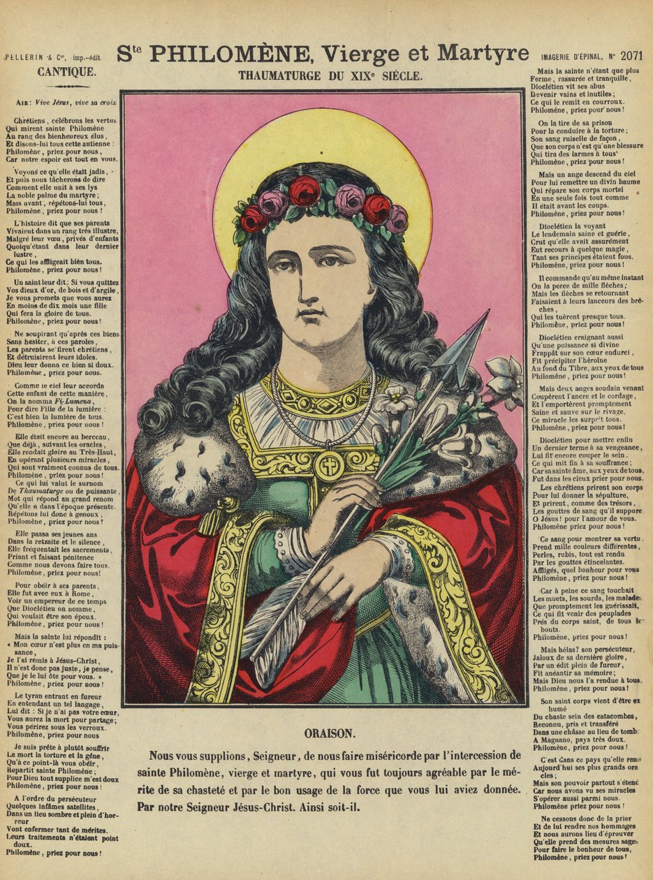 Santa Filomena, vergine e martire (litografia a colori) da French School