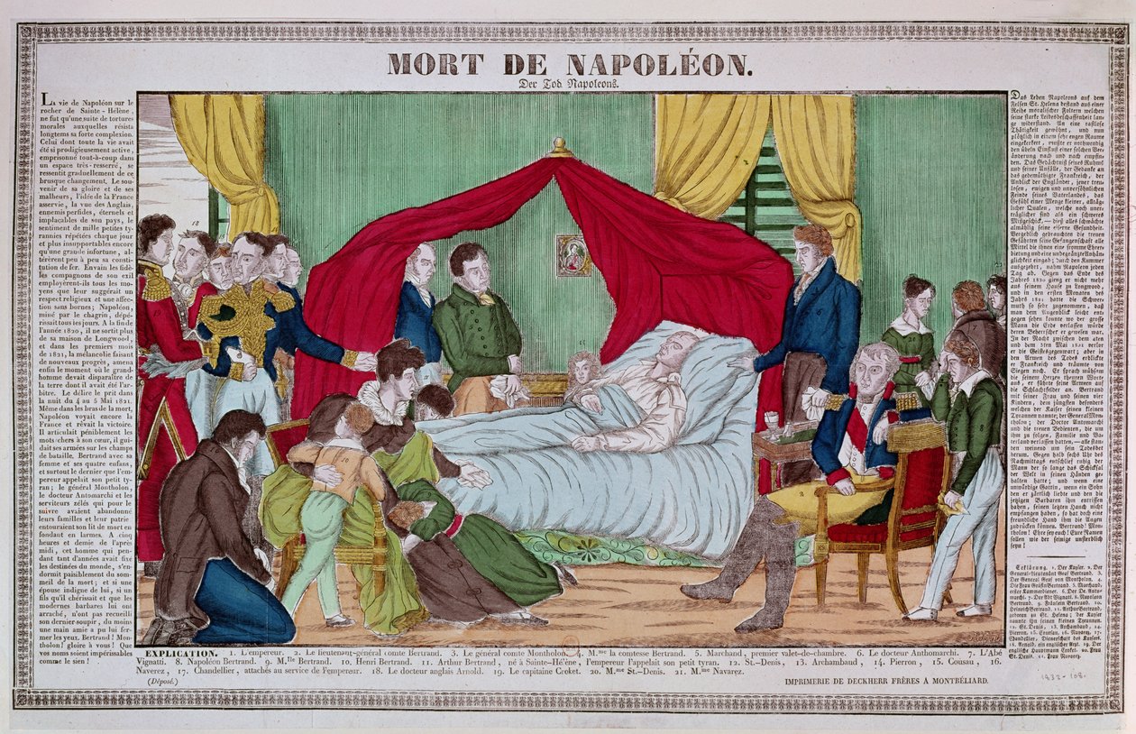 La morte di Napoleone Bonaparte (1769-1821) c.1840 da French School