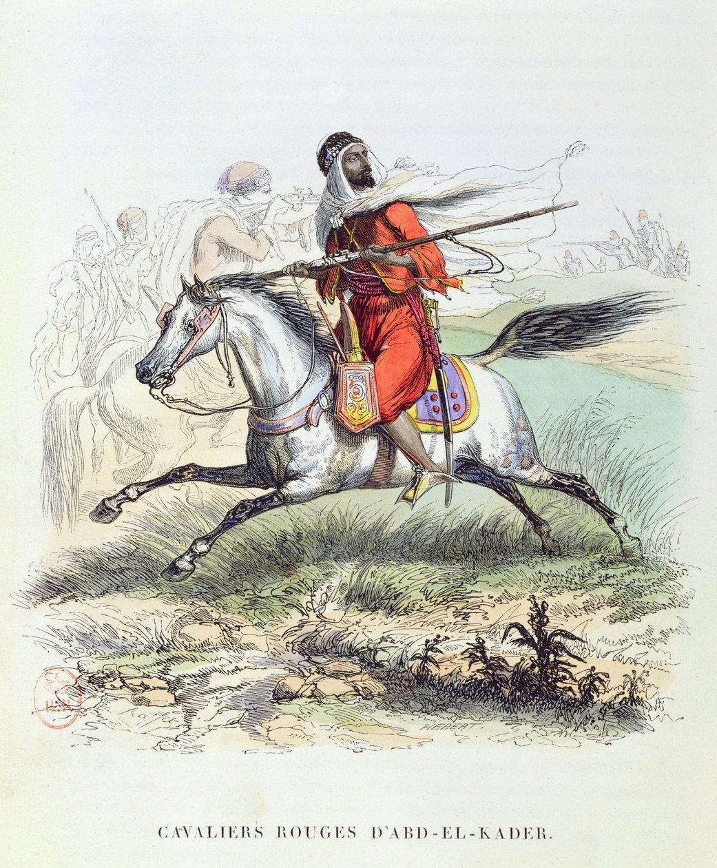 La cavalleria rossa di Abd El-Kader, c.1840-45 da French School