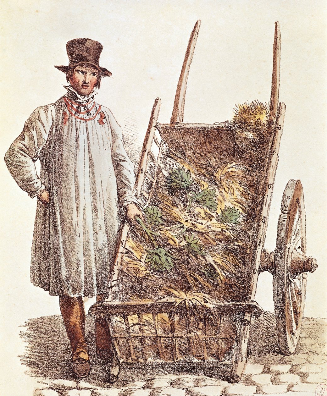 Il venditore di carciofi, stampa, Francia da French School