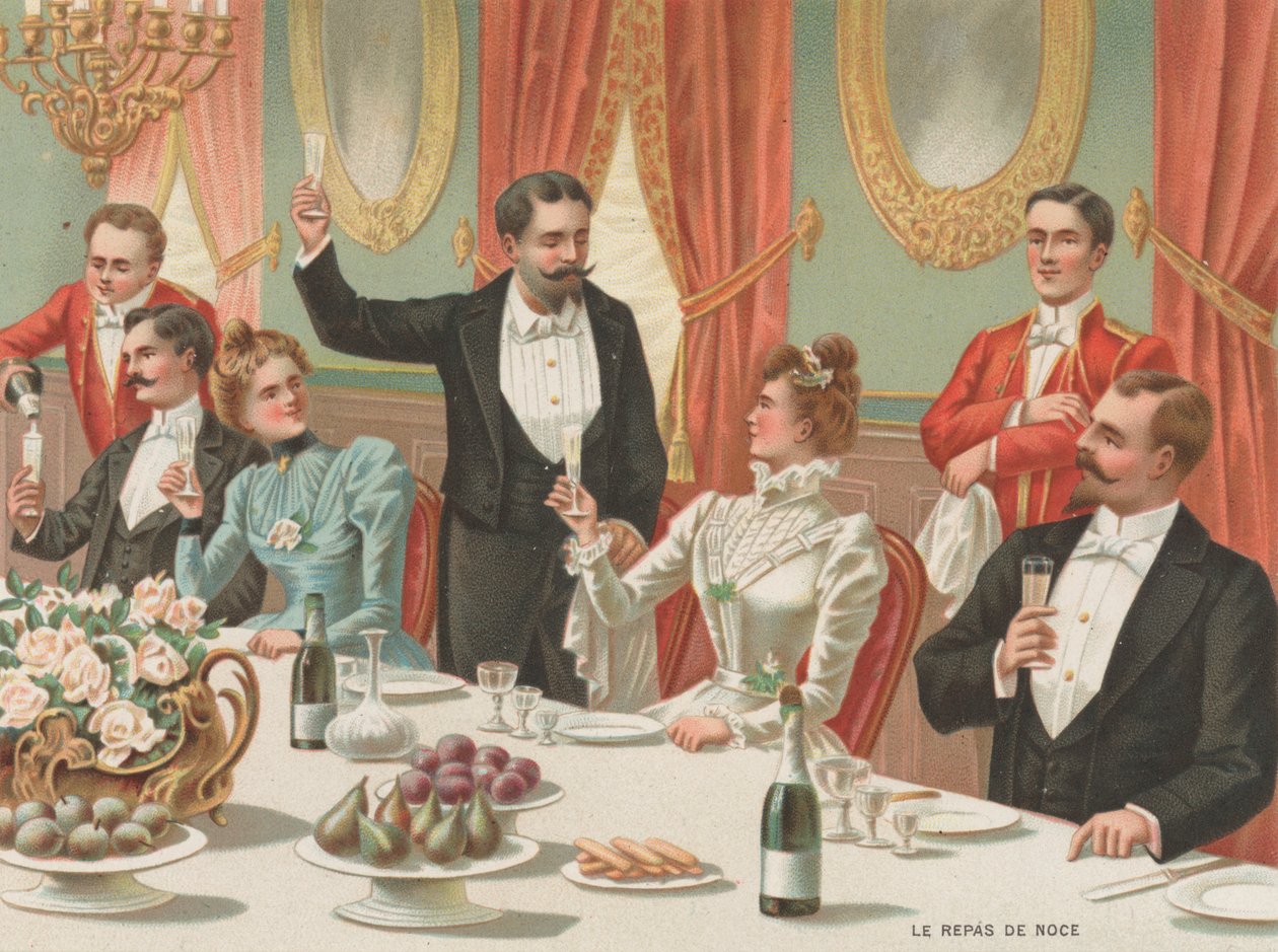 Il pranzo di nozze (chromolitho) da French School