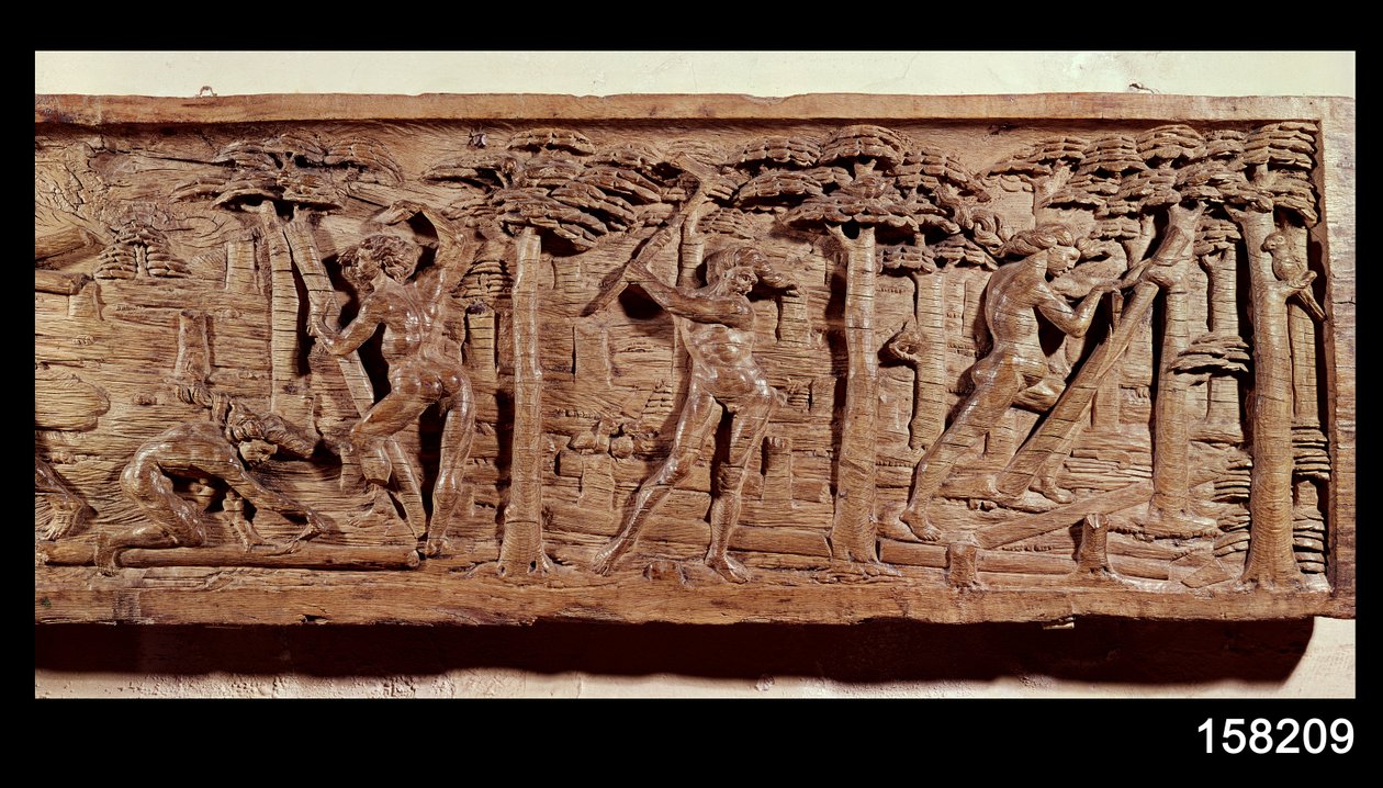 Commercio di legno dal Brasile, c.1550 da French School