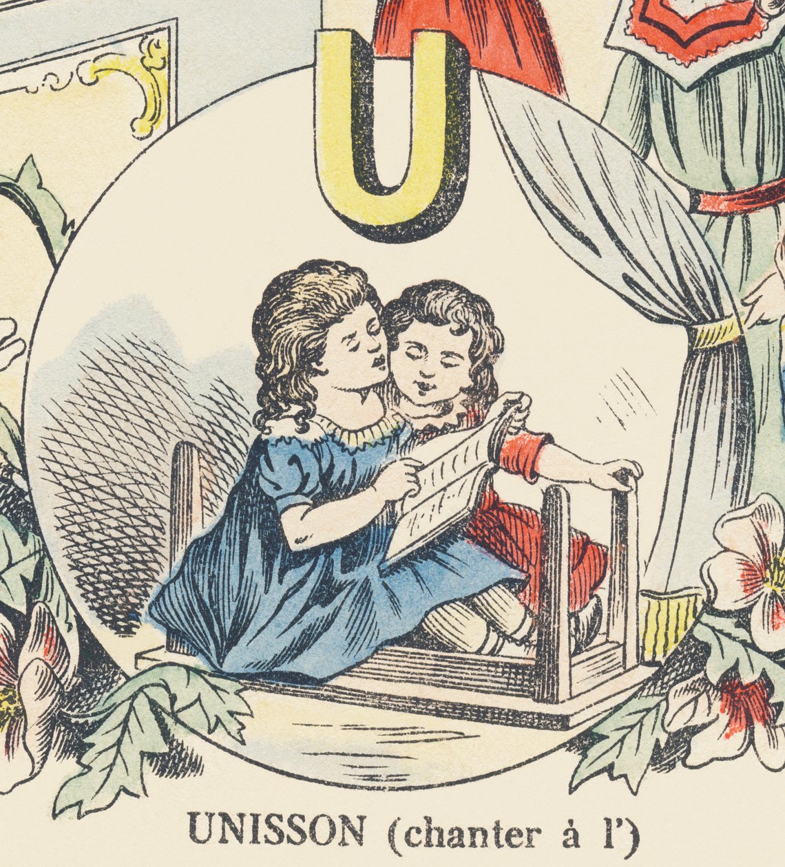 U: unisono (cantando all