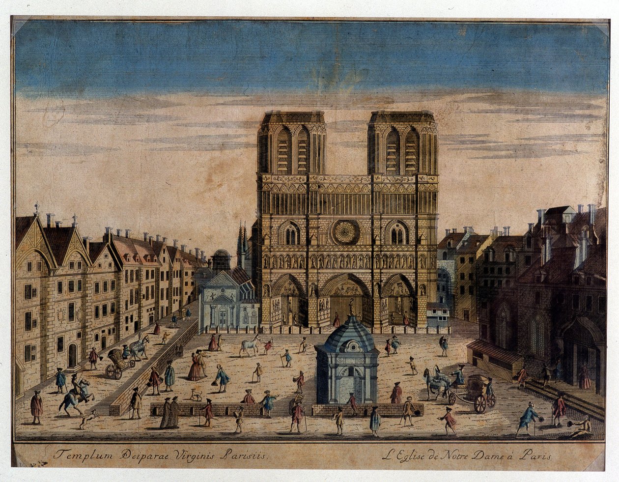 Veduta di Notre Dame a Parigi da French School