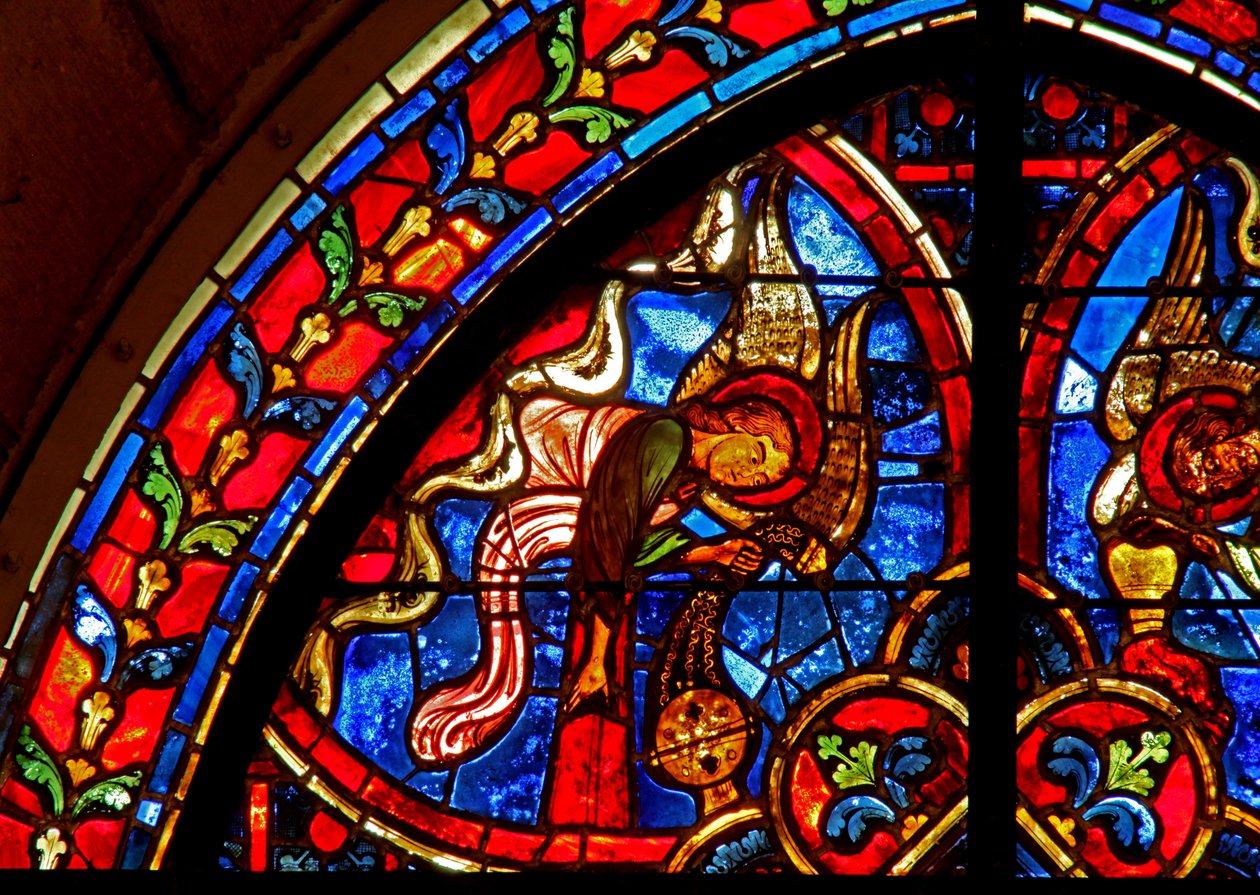 Finestra w2 raffigurante angeli da French School