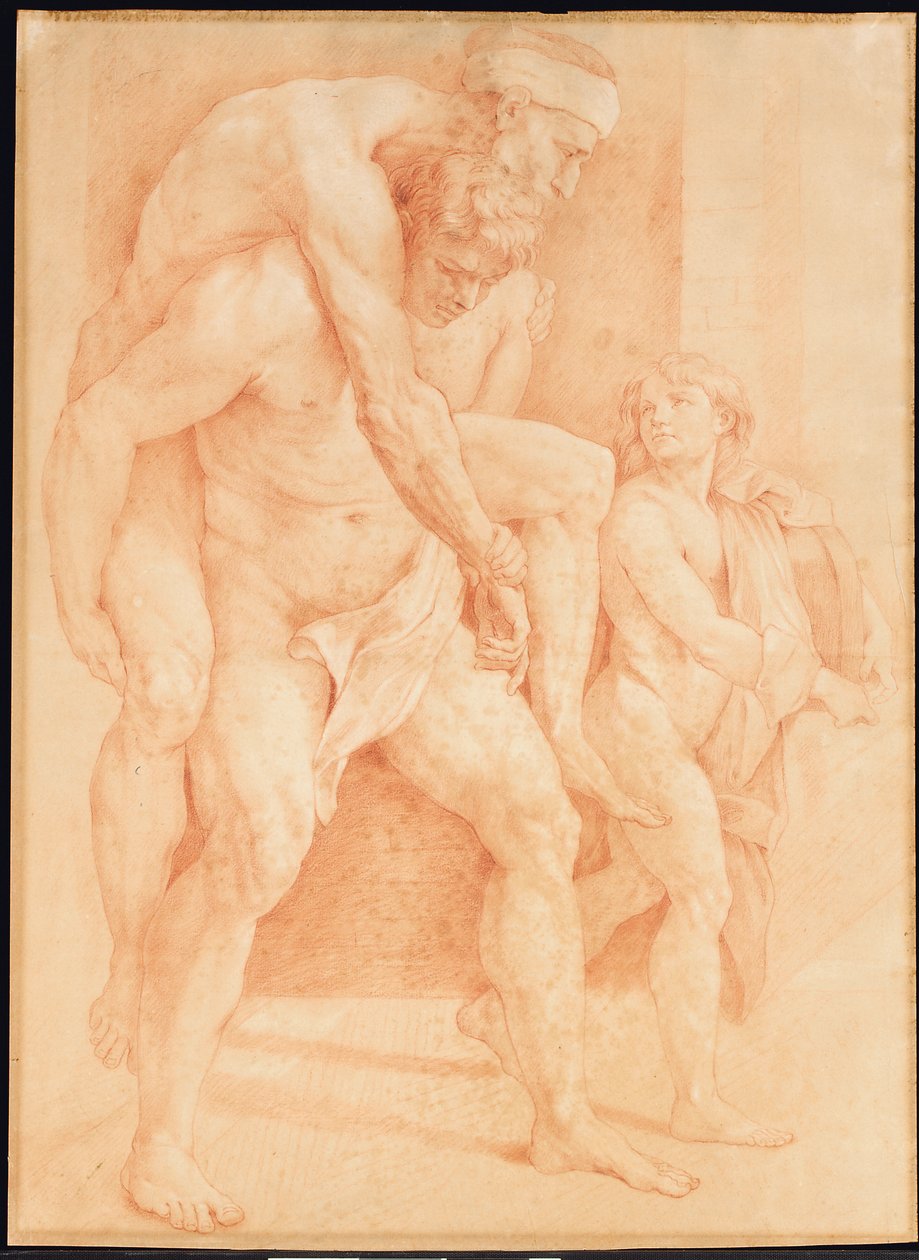 Giovane che salva suo padre, dopo Raffaello da French School