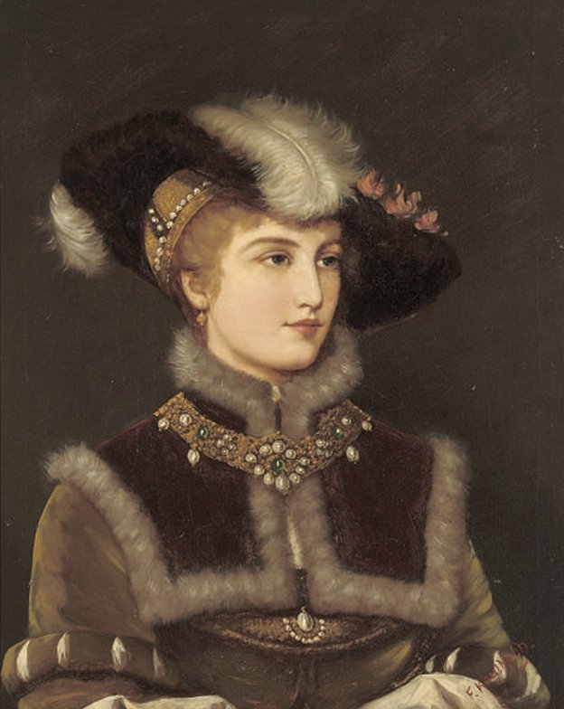 Ritratto di una giovane donna con cappello di pelliccia da Friedrich August von Kaulbach