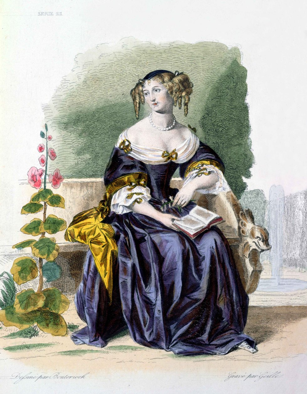 Ritratto di Madame de Lafayette (1634-93) inciso da Geille da Friedrich Bouterwek