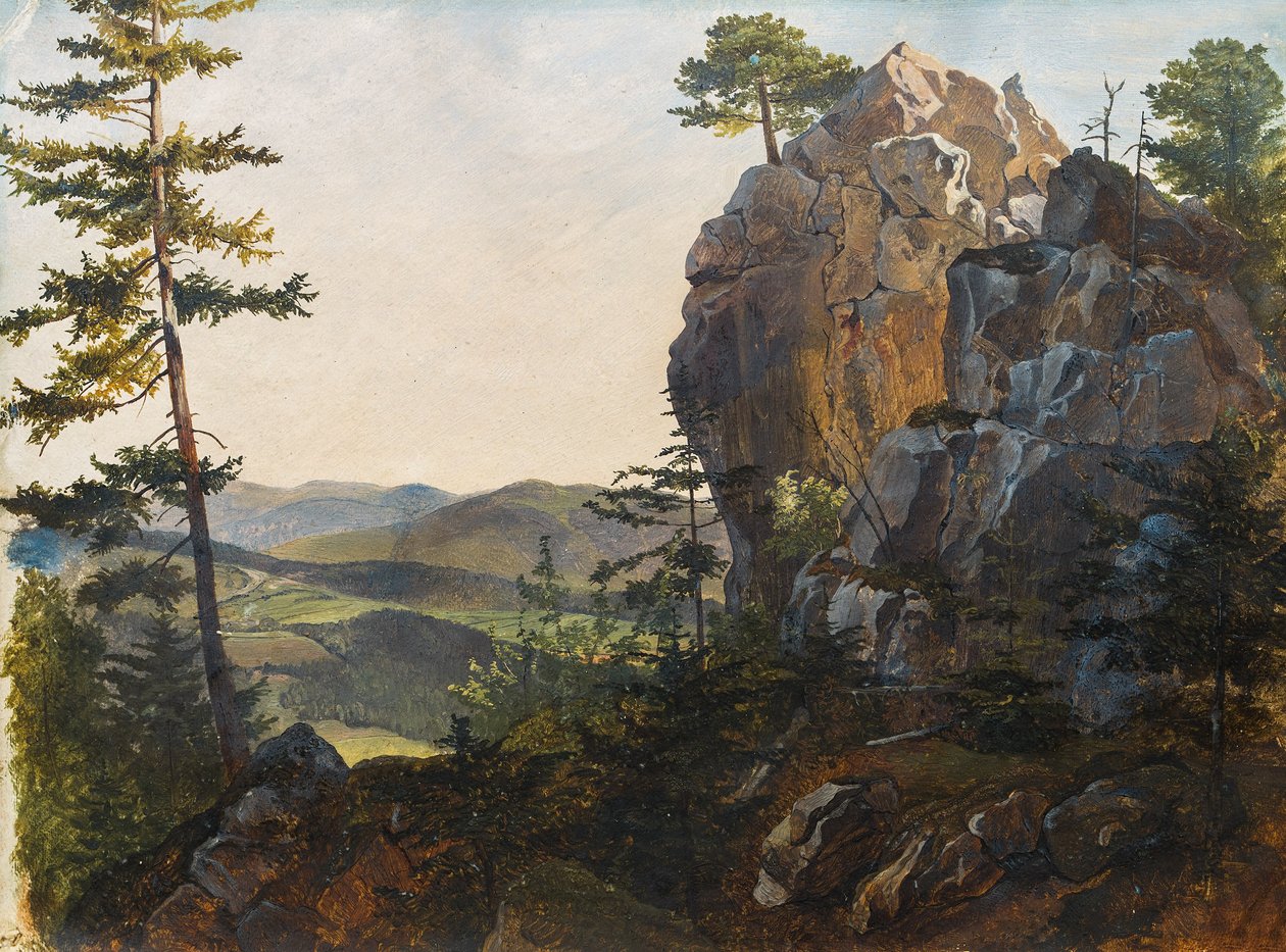 Landschaft mit den Balbersteinen bei Miesenbach da Friedrich Gauermann