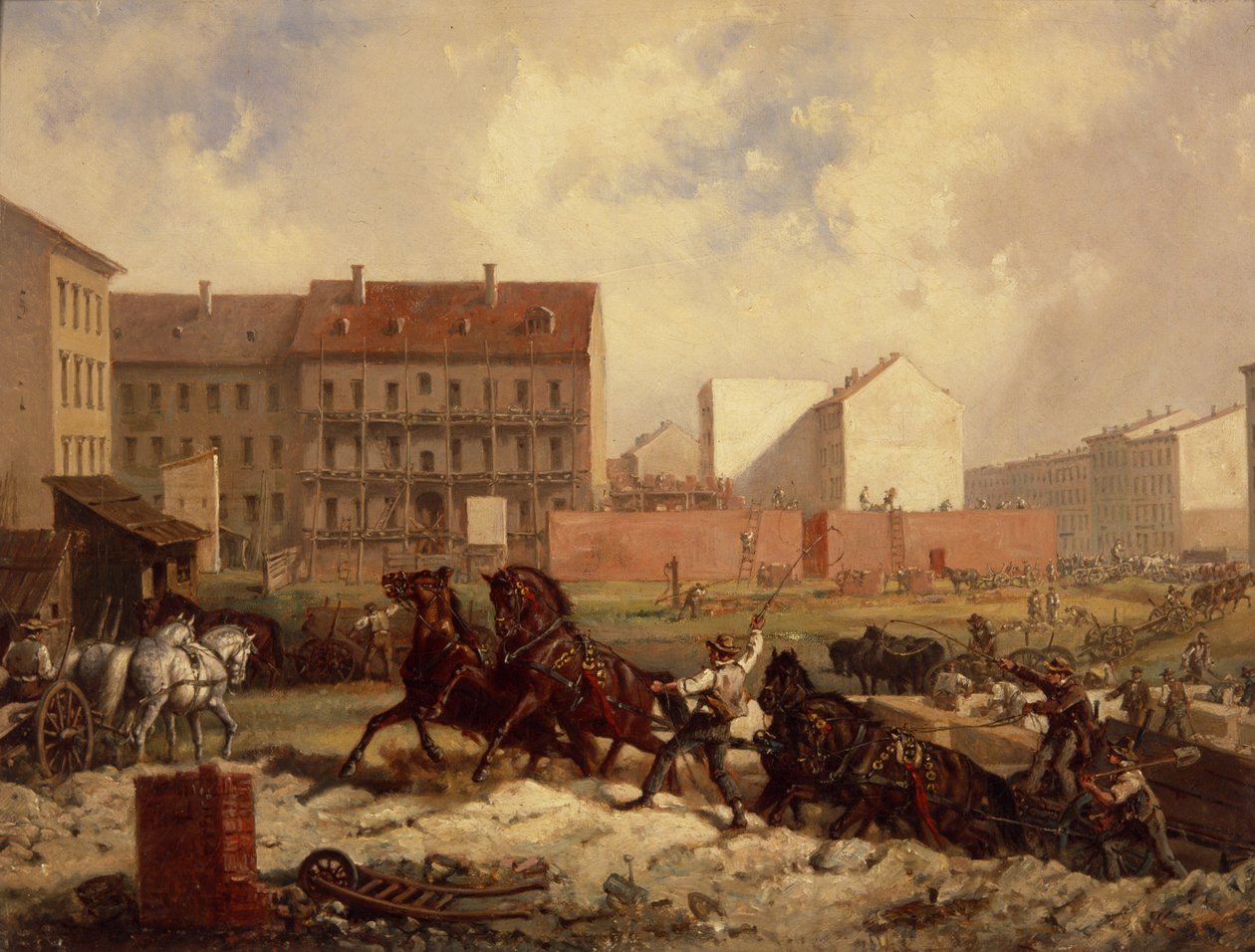 Periodo del Promoterismo: Costruzione della Grenadierstrasse, Berlino, c.1875 da Friedrich Kaiser