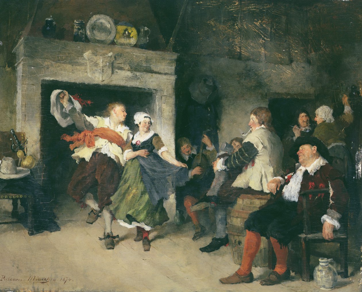 Coppia che balla in una taverna, 1874 da Friedrich von Puteani