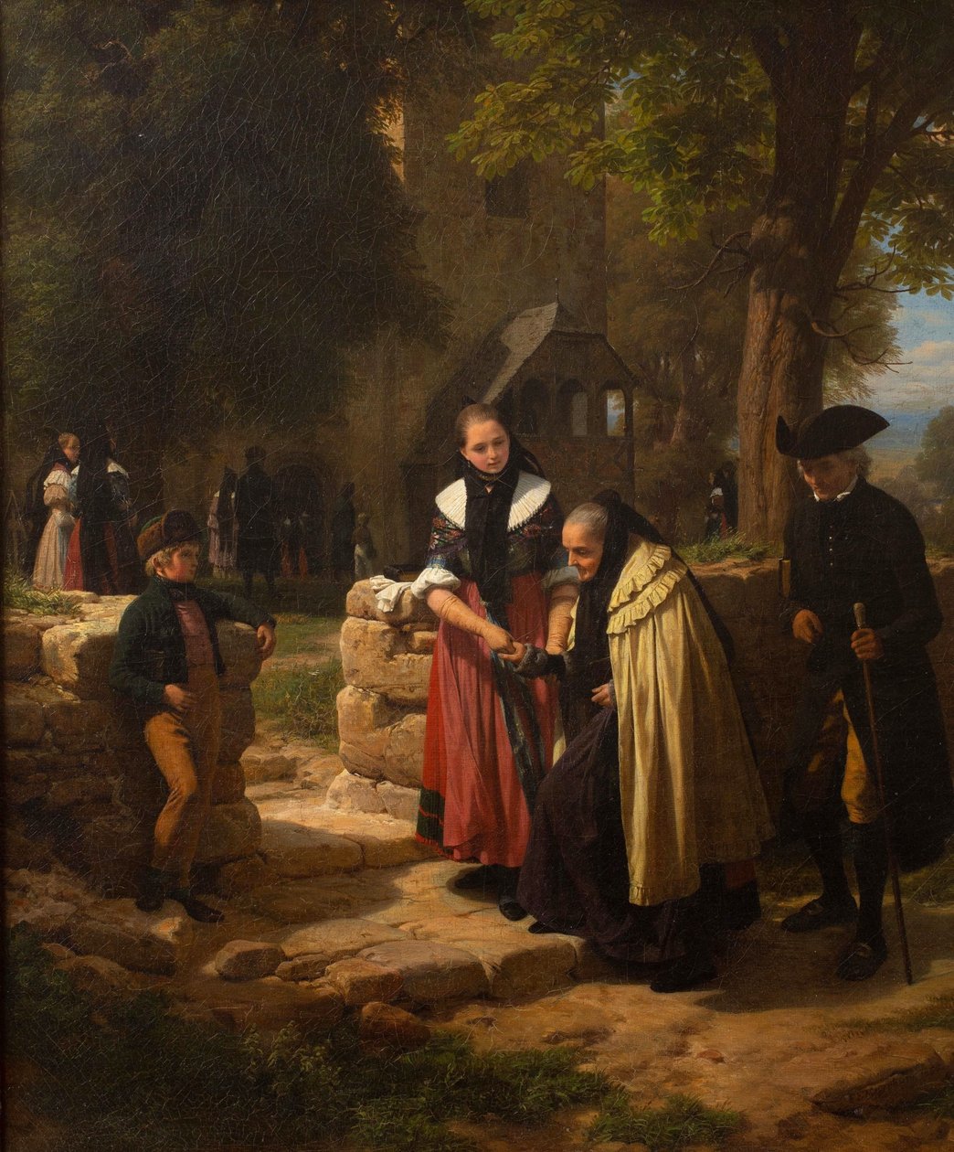Davanti alla chiesa. da Friedrich Eduard Meyerheim