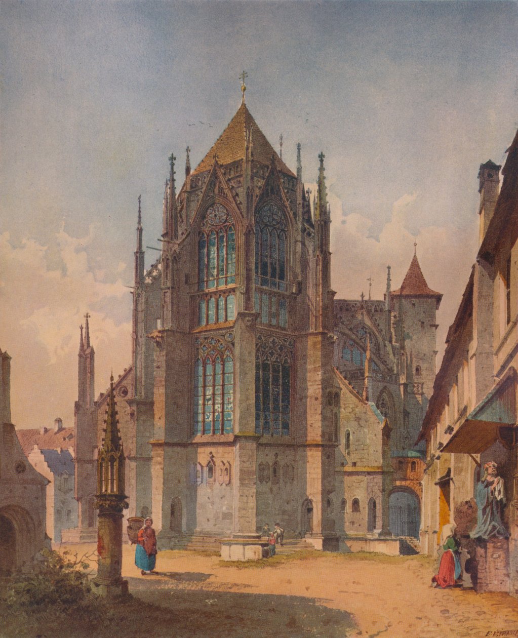 Una chiesa francese, c1863, 1938 da Friedrich Eibner