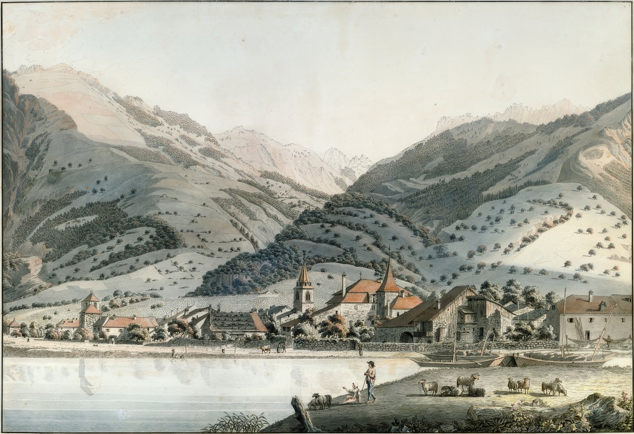 La città di Villeneuve da Friedrich Georg Wexelberg