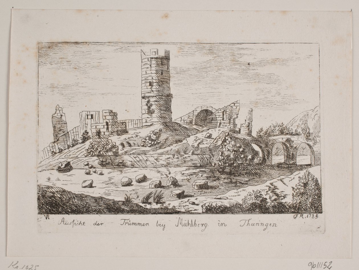 Rovine a Mühlberg da Friedrich Münter