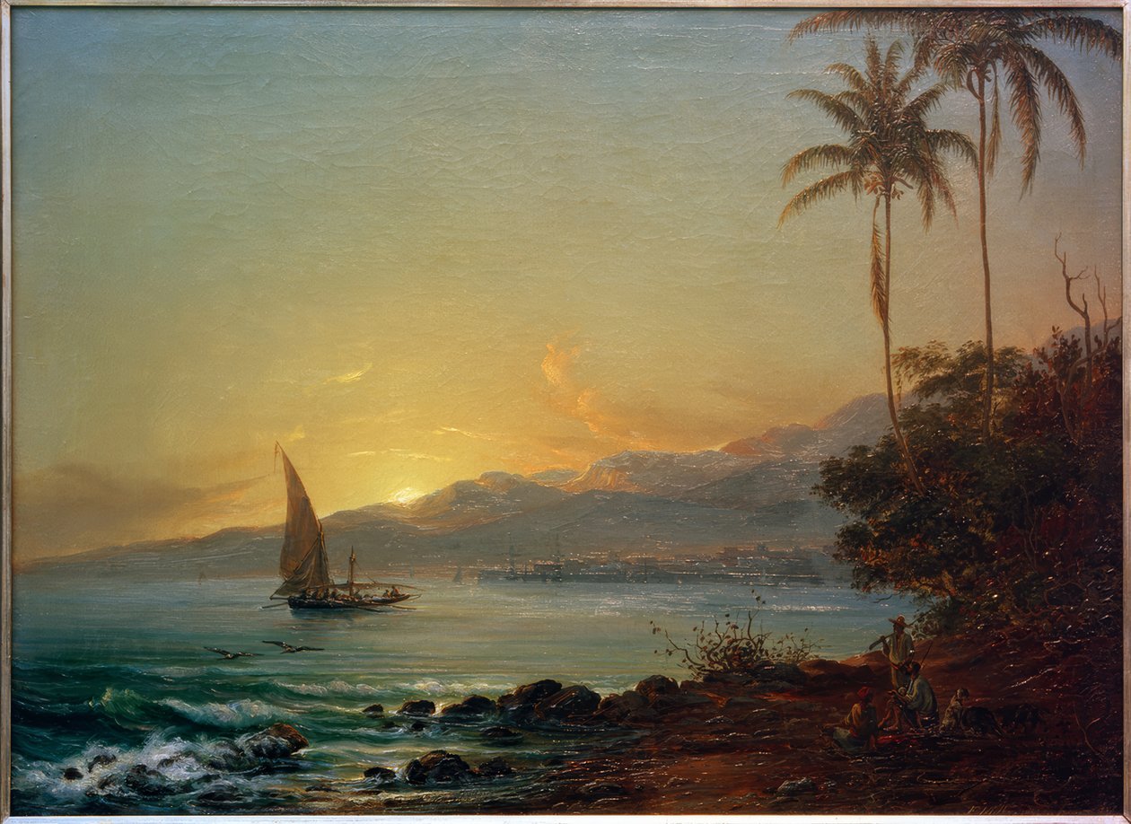 La Guaira al tramonto da Fritz Melbye