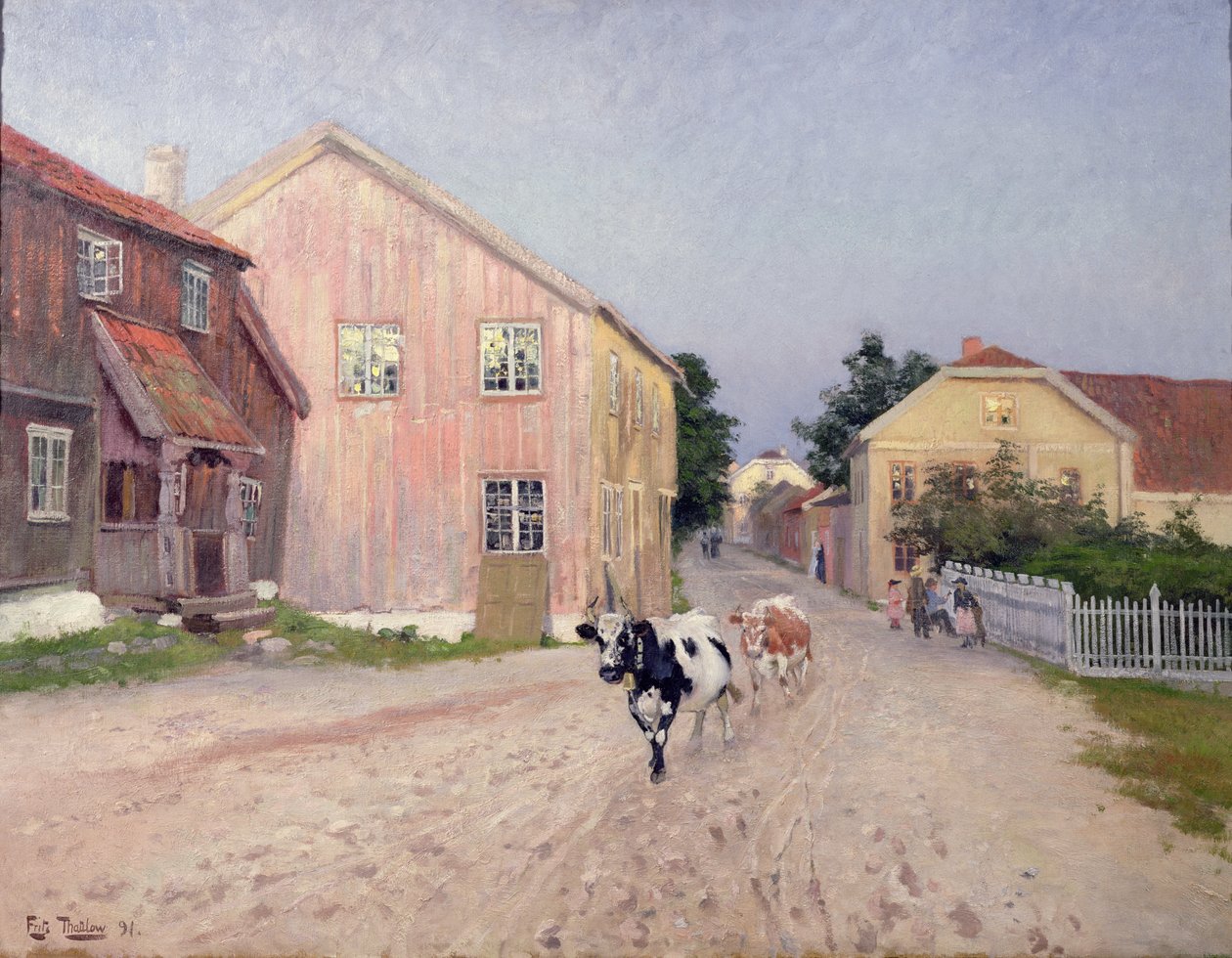 Strada a Hokksund da Fritz Thaulow