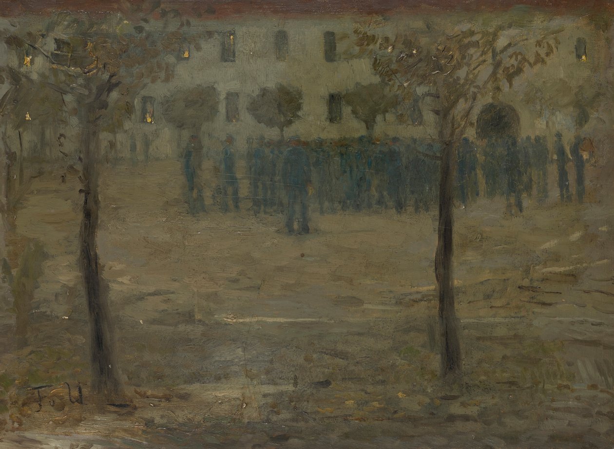 Nel cortile della caserma da Fritz von Uhde