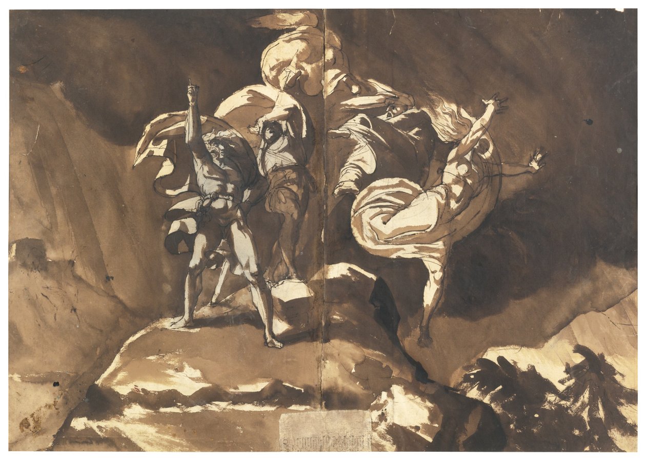 Le Streghe che Fluttuano sopra Macbeth e Banquo da Füssli