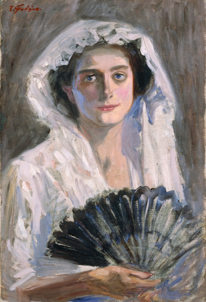 Ventaglio nero da Fujishima Takeji