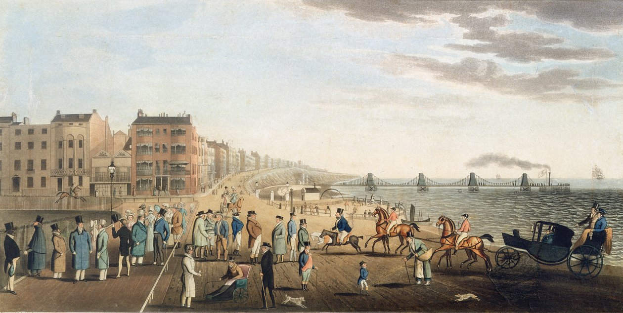 Il Molo a Catena a Brighton con Personaggi da G.M. Brighty