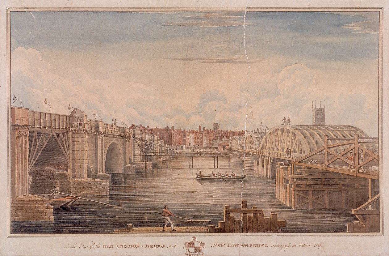 Ponte di Londra vecchio e nuovo, Londra da G Yates