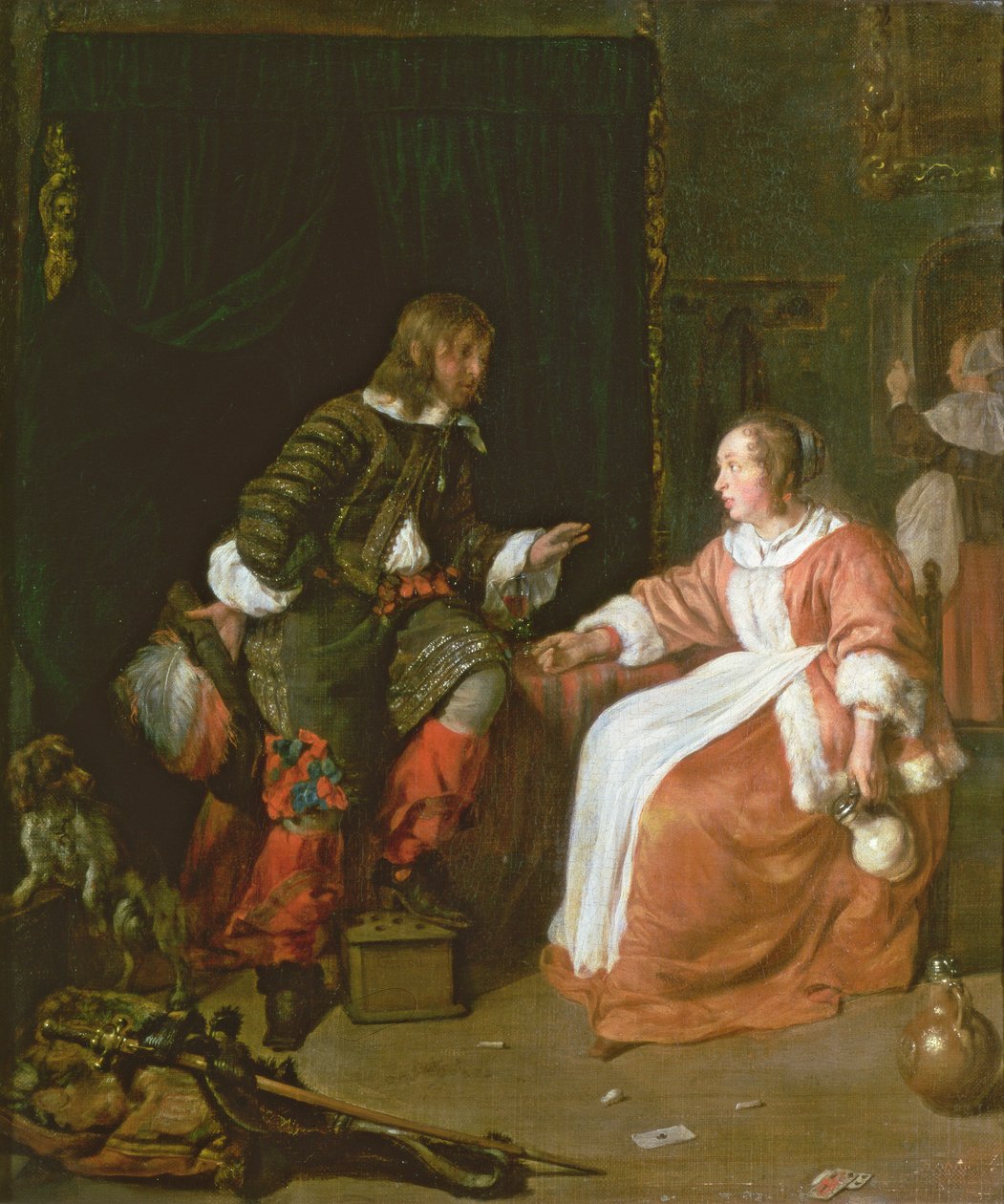 Una cameriera e un ufficiale, c.1660-70 da Gabriel Metsu