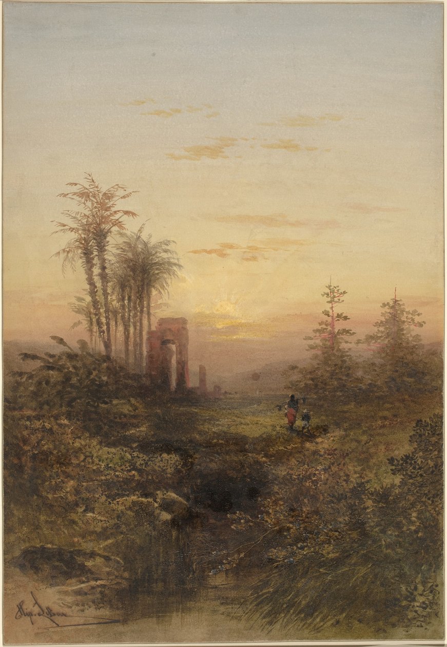 Tramonto in un Paesaggio Orientale da Gabriel Hippolyte Lebas