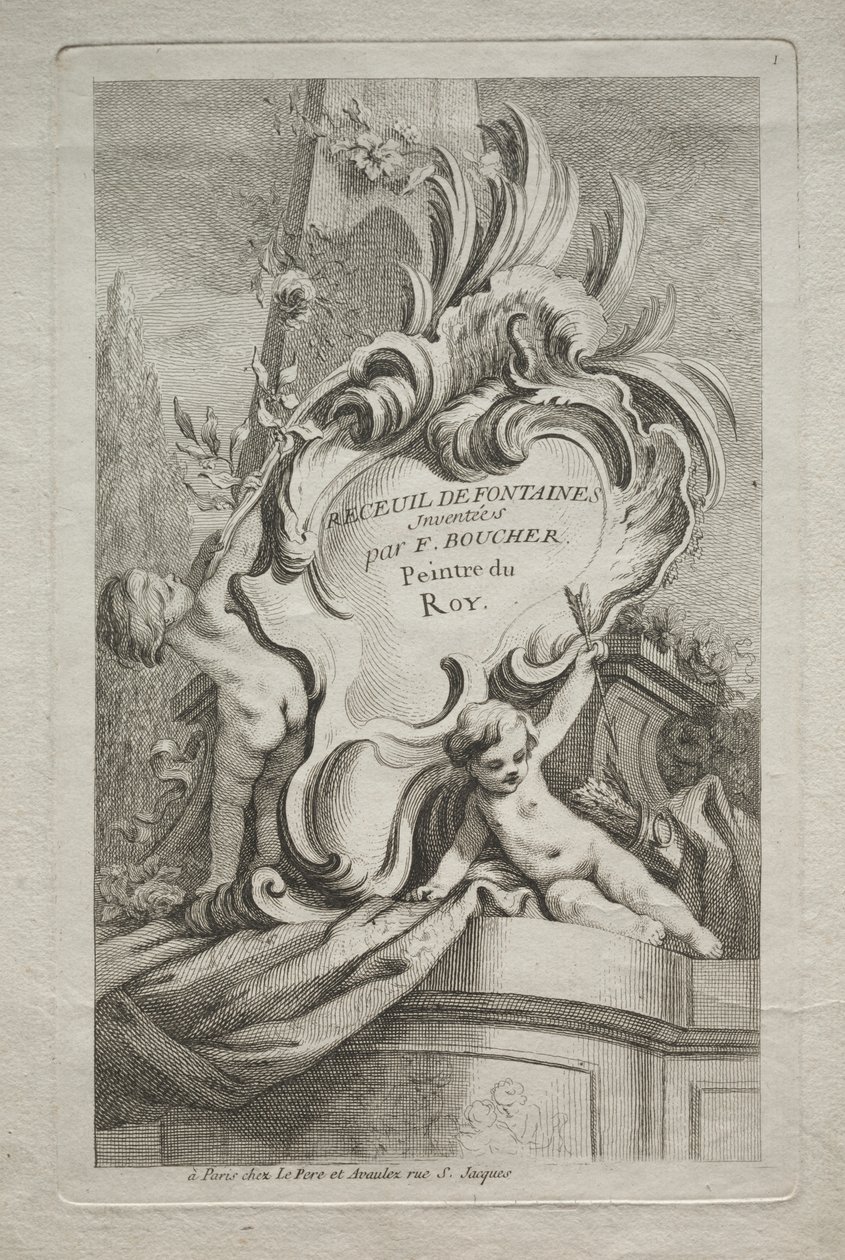 Libro delle Fontane: No. 1, Pagina del Titolo da Gabriel Huquier