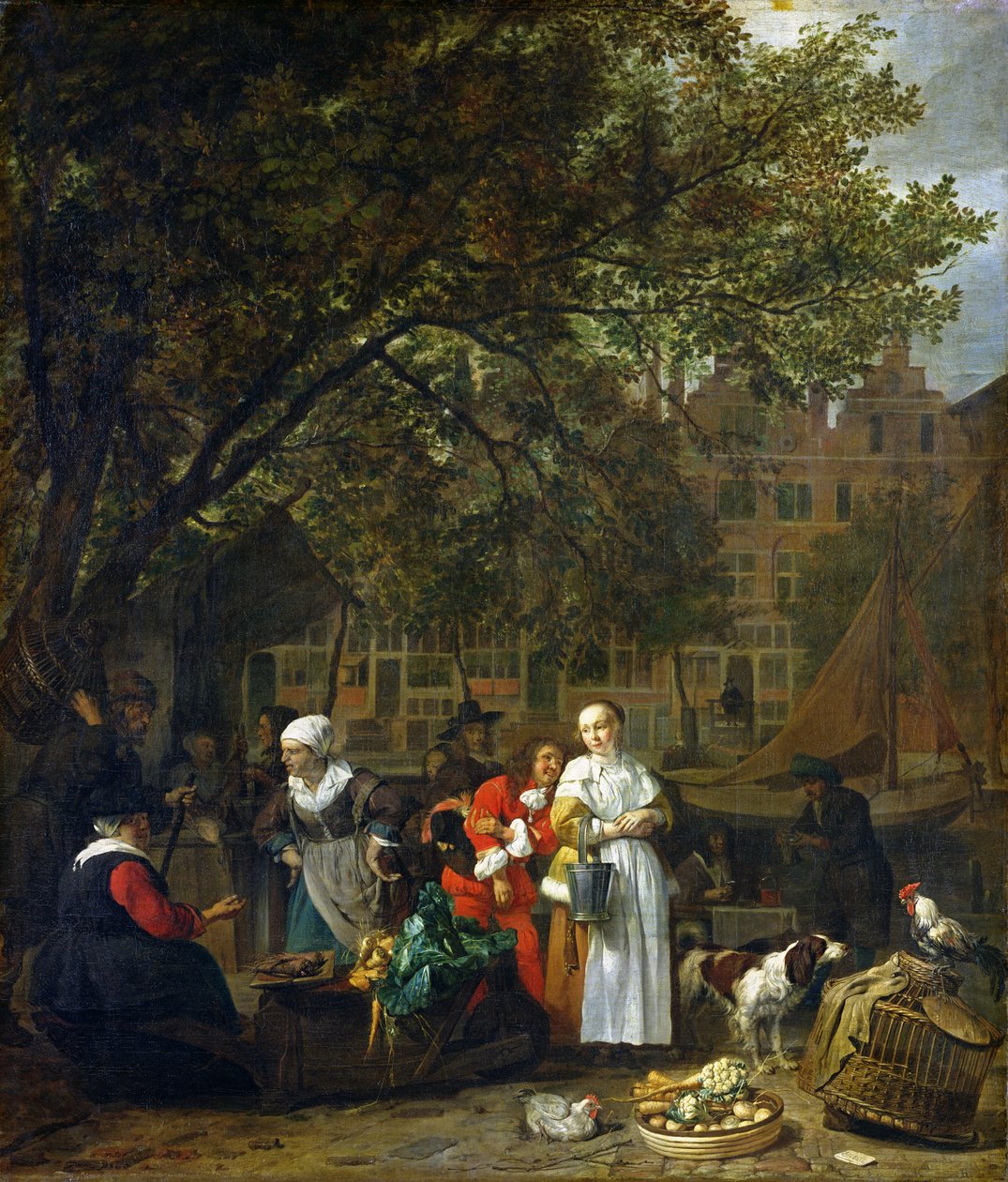 Un mercato delle erbe ad Amsterdam da Gabriel Metsu