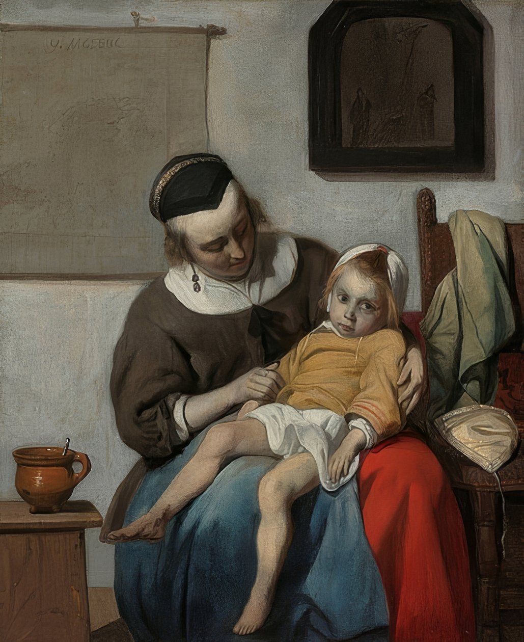 Il bambino malato da Gabriel Metsu