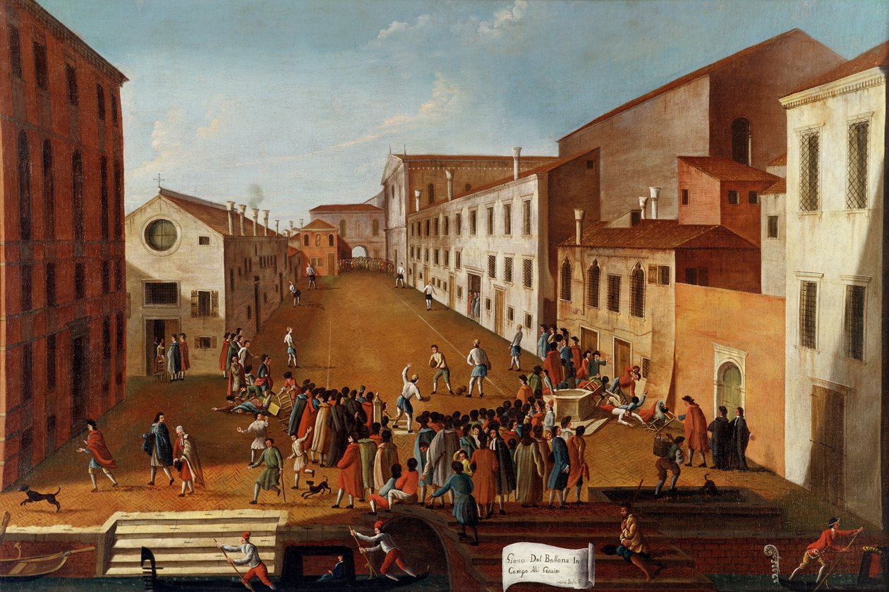 Gioco delle bocce nel Campo dei Gesuiti, Venezia da Gabriele Bella