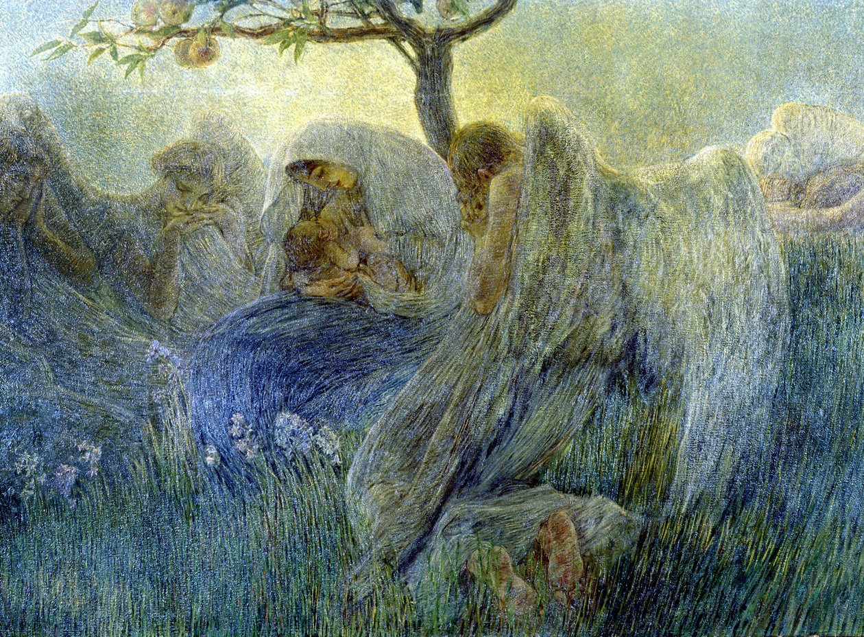 Maternità, dipinto di Gaetano Previati da Gaetano Previati
