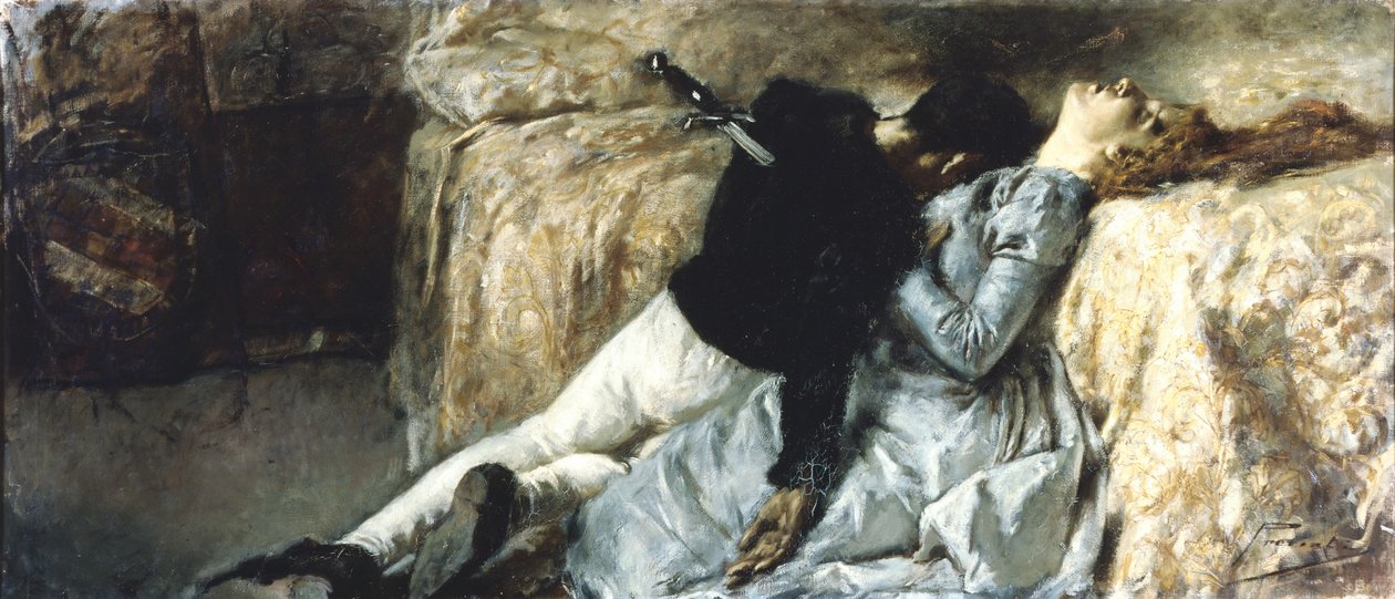 Paolo e Francesca, ca. 1887 da Gaetano Previati