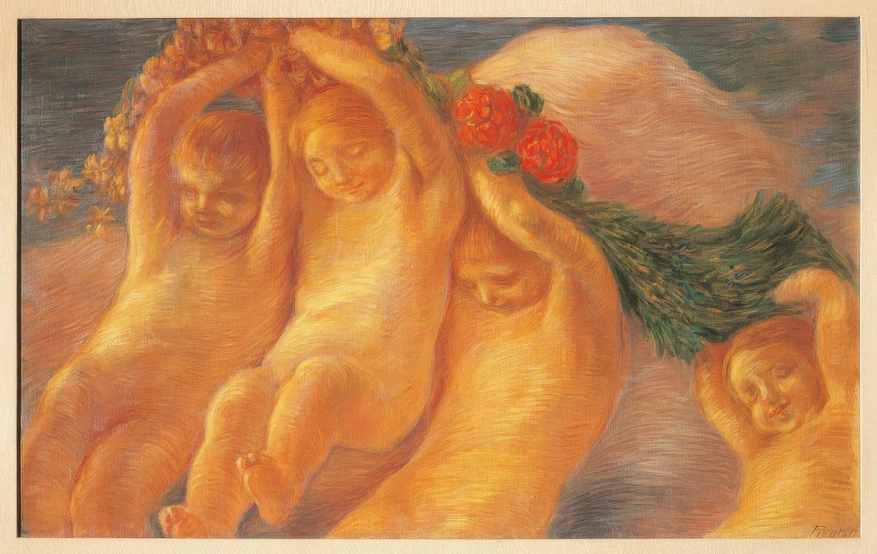 Putti con una ghirlanda, 1906–1908 da Gaetano Previati