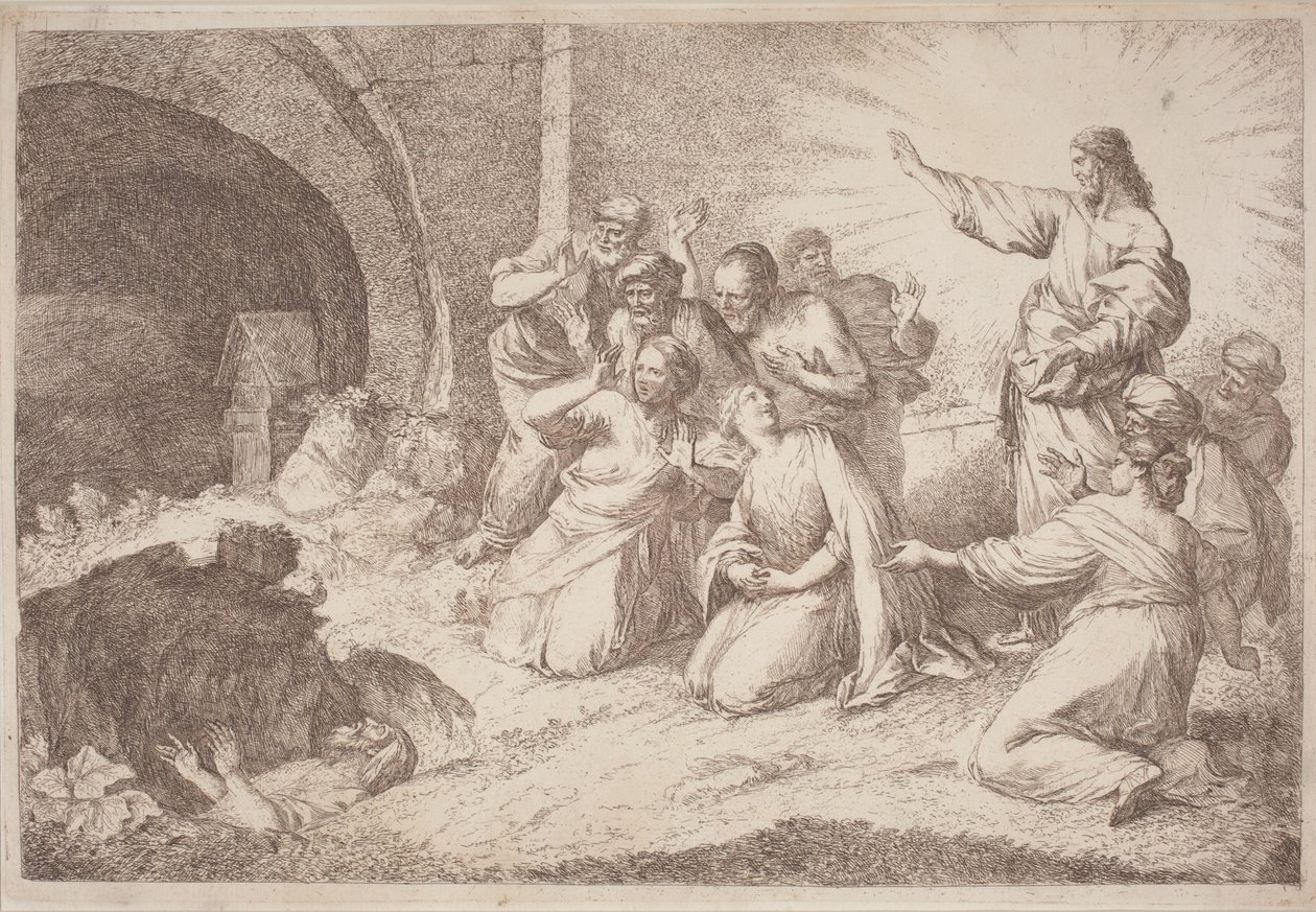 La resurrezione di Lazzaro da Gaetano Zompini, after Giovanni Benedetto Castiglione