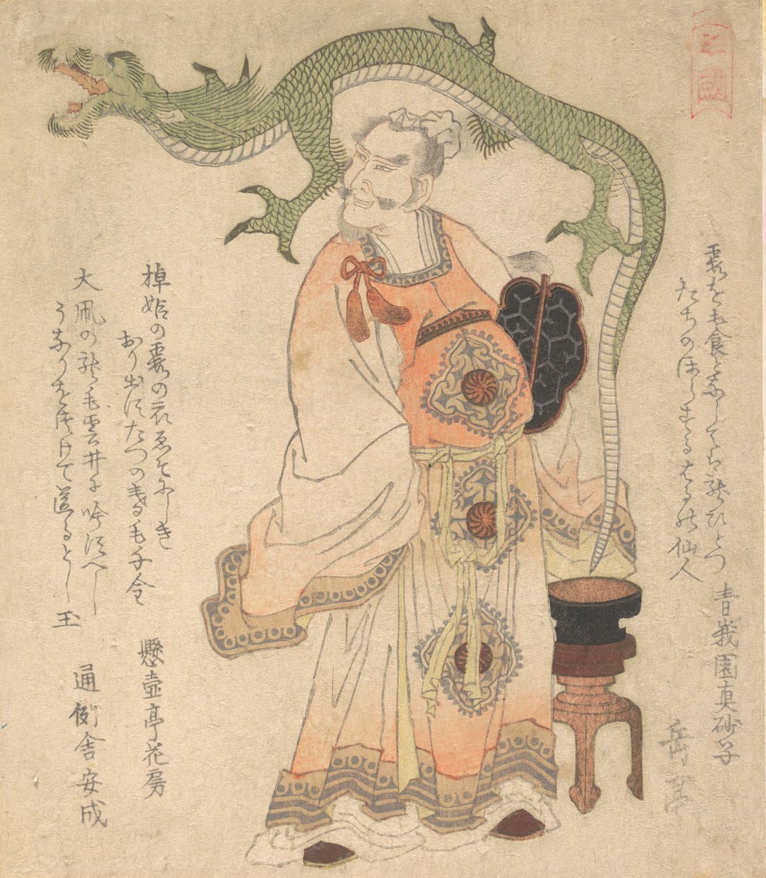 Saggio Cinese che Evoca un Drago, ca. 1825 da Gakutei