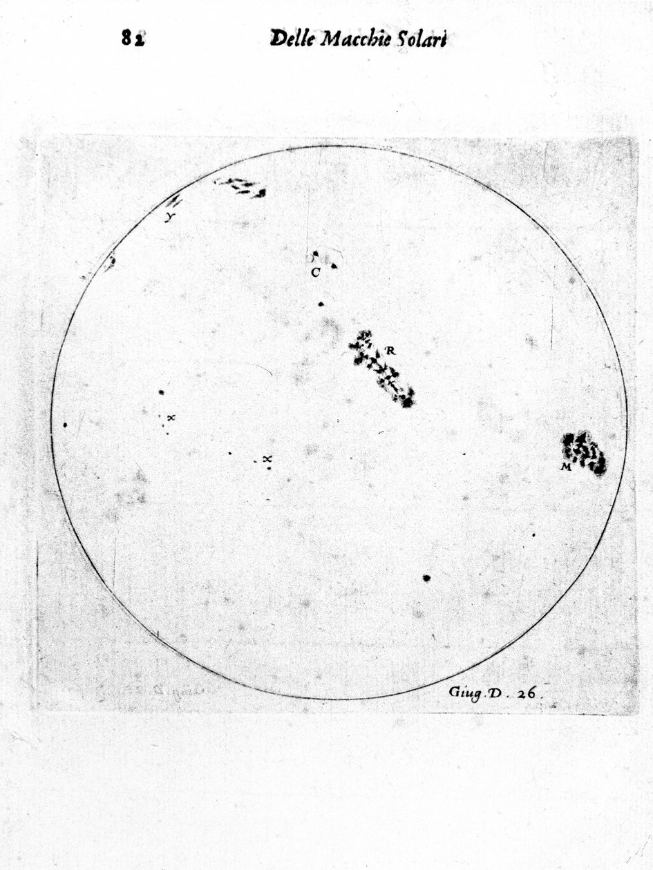 Osservazione delle macchie solari di Galileo, 1613 da Galileo Galilei