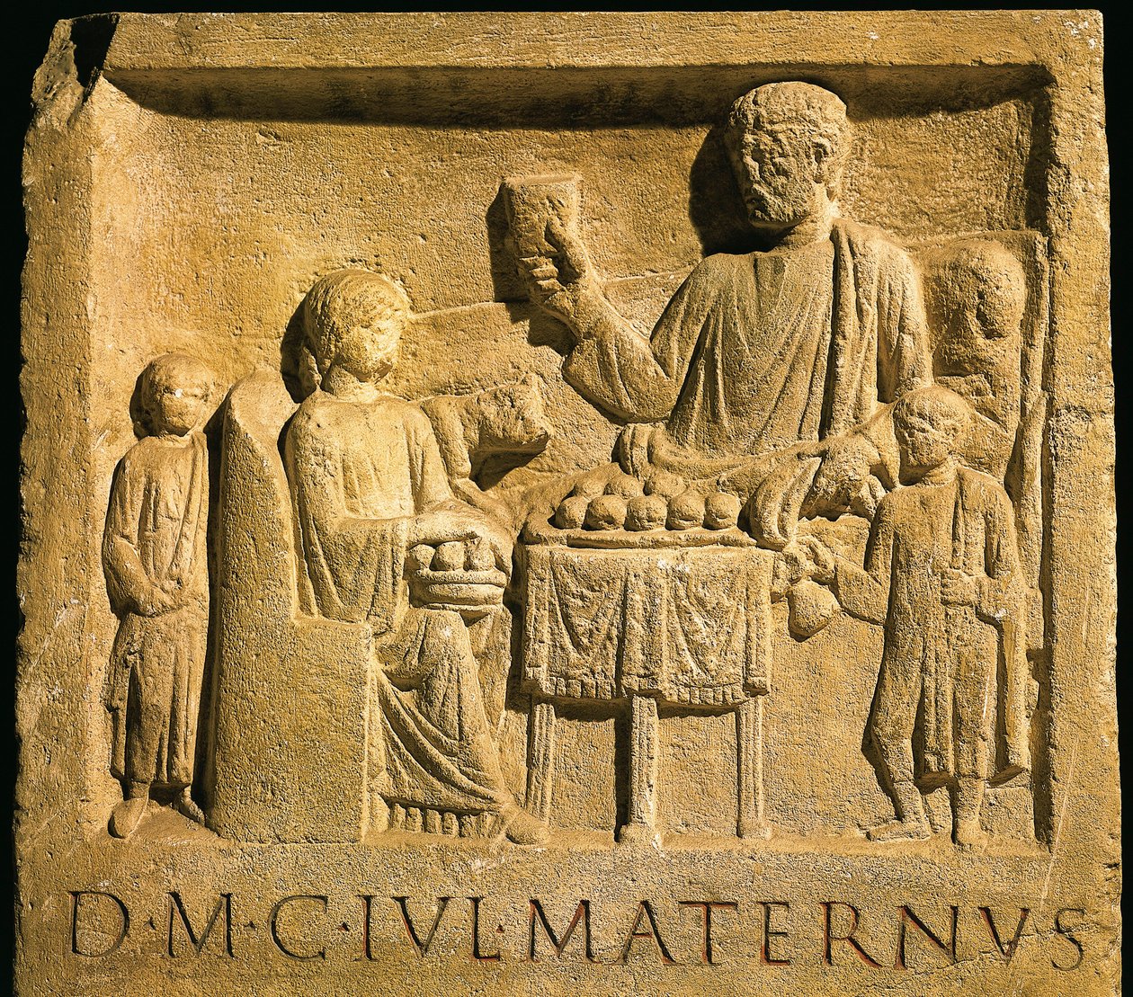Rilievo che ritrae un banchetto, civiltà romana da Gallo Roman