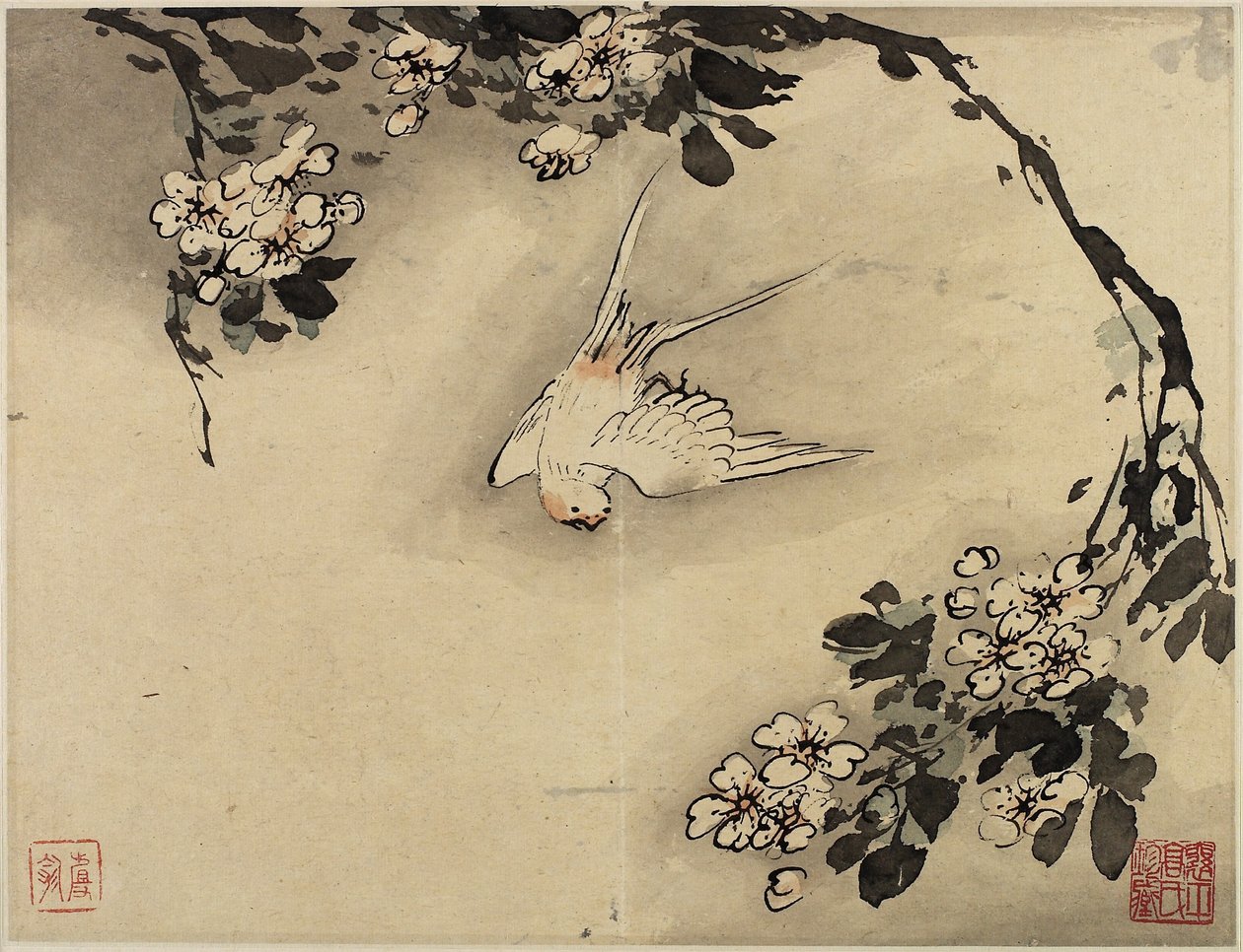 Pittura con le dita, da un album di dieci, 1684 da Gao Qipei