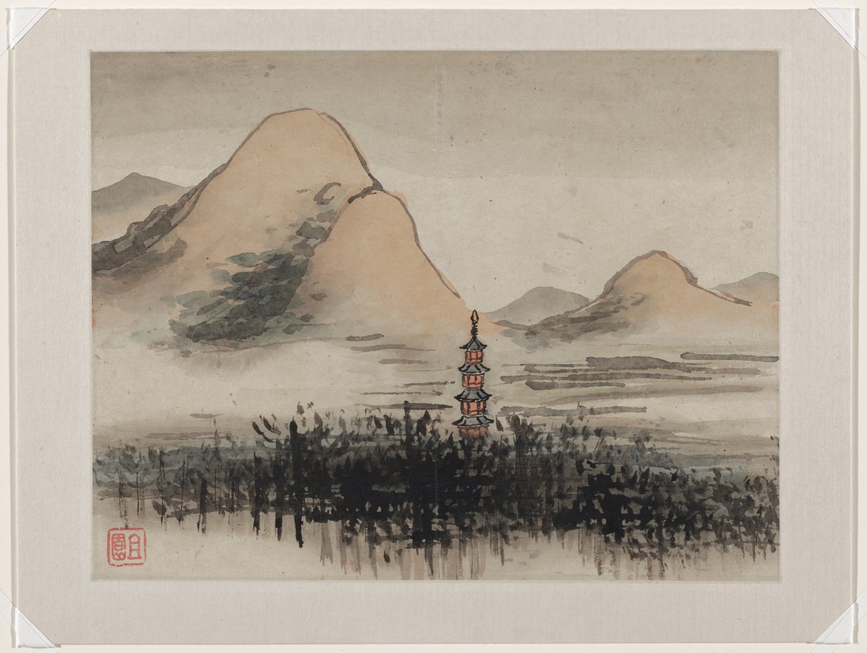 Pittura con le dita, da un album di dieci da Gao Qipei