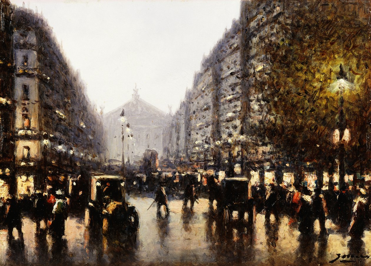 Una scena di strada, Parigi da Gaspar Miro Lleo