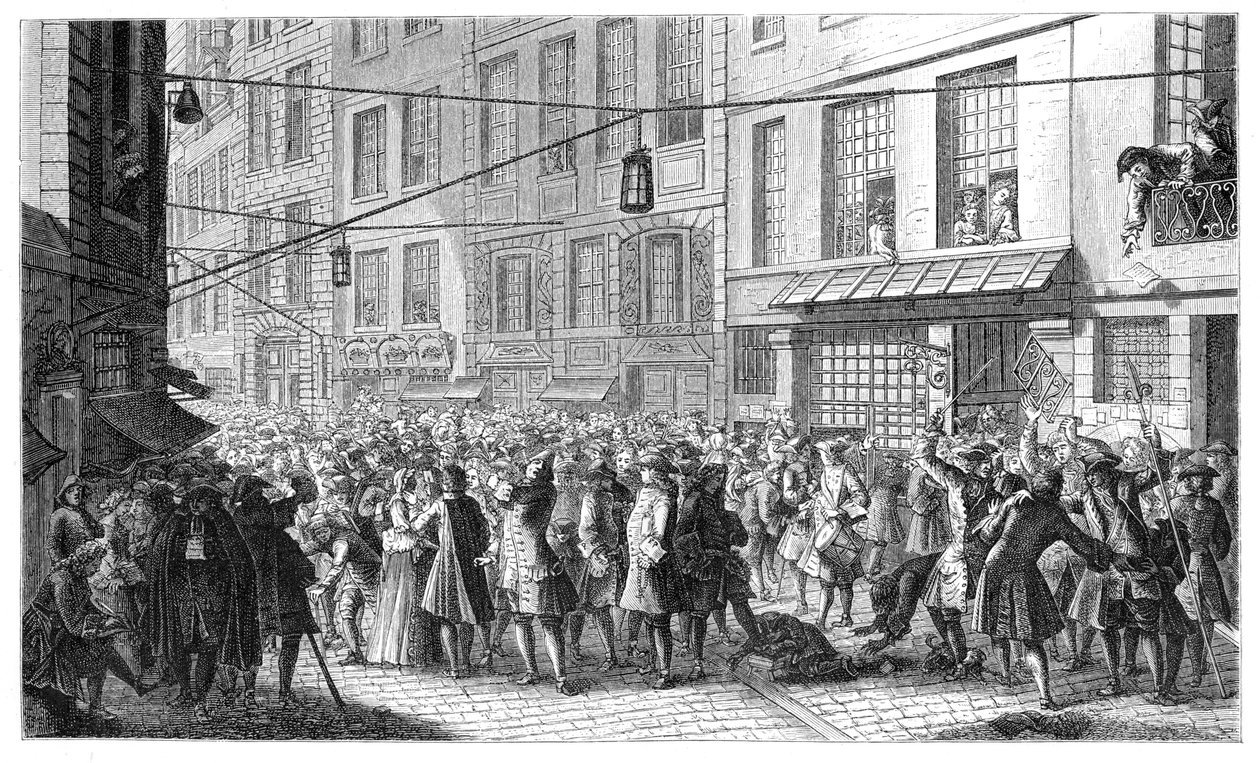 Via Quincampoix, Parigi, 1718, 1885 da Gaspard Duchange