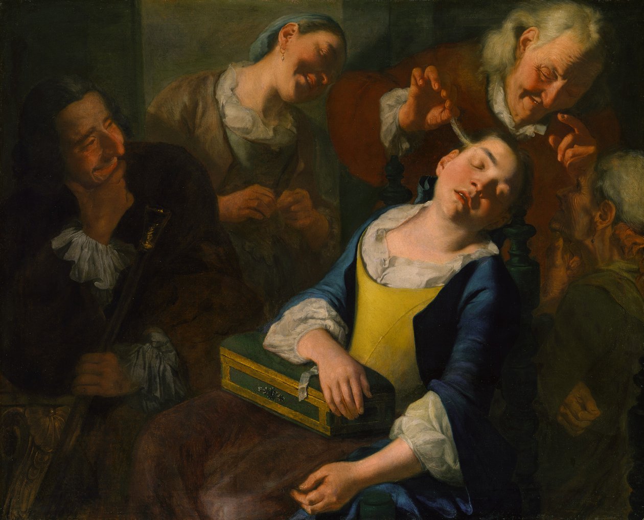 Prendere in giro una ragazza addormentata, ca. 1760 da Gaspare Traversi