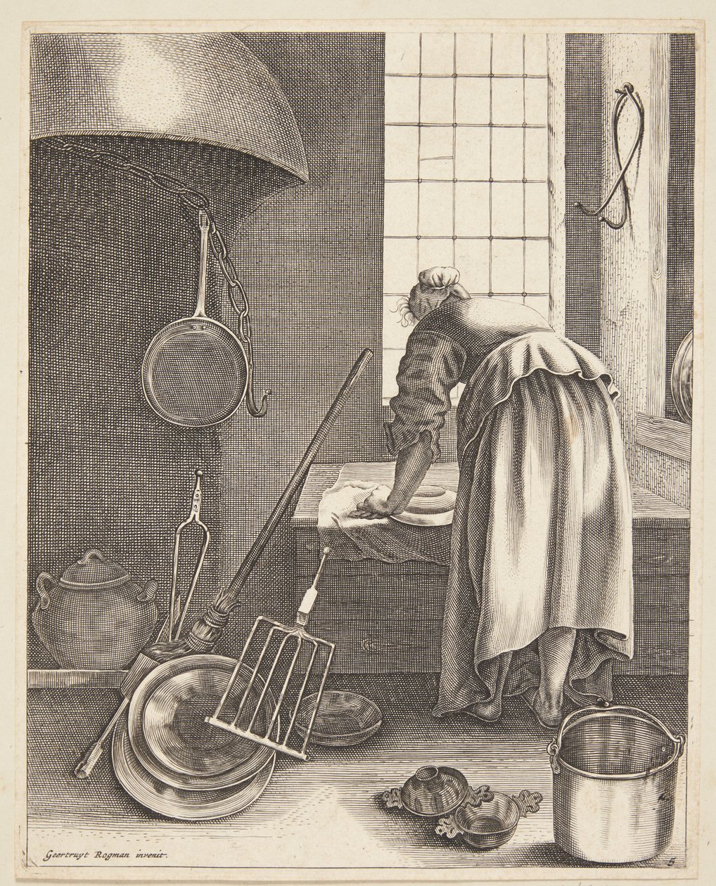 Una Donna che Pulisce da Geertruyt Roghman