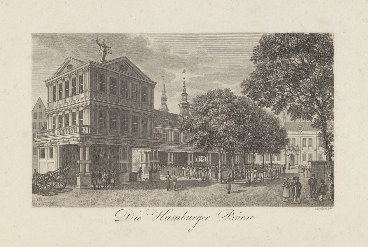 La vecchia Borsa di Amburgo, 1822 da Geissler