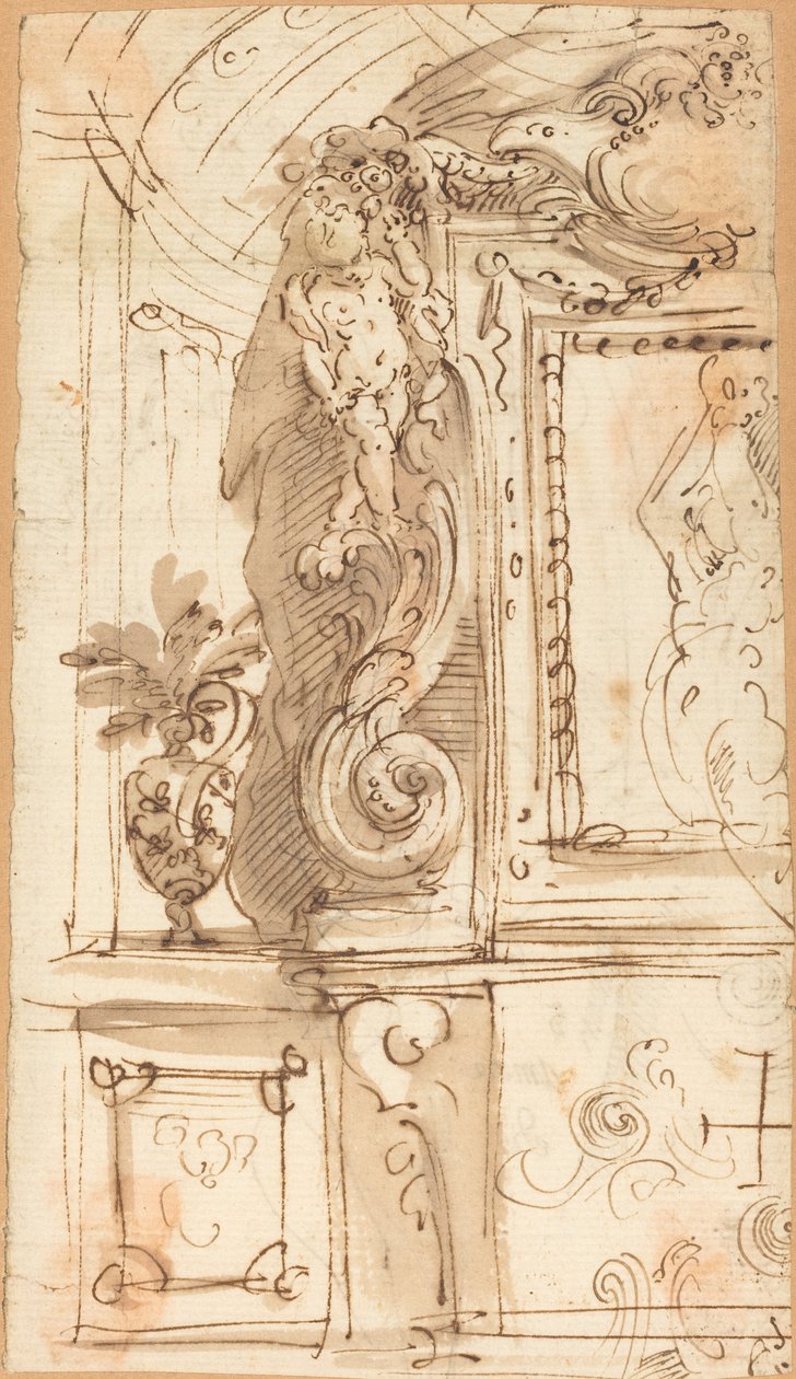 Una cornice scolpita elaboratamente da Genoese 17th Century